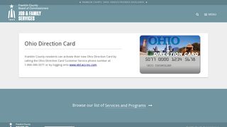 Ohio Direction Card - Franklin County Department of Job and ... - Ohio Ebt Balance Food Stamp Portal