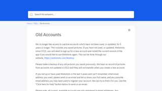 
                            8. Old Accounts - GrooveHQ - Webshots Com Login