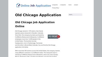 Old Chicago Application - (APPLY ONLINE)
