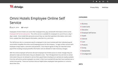 Omni Hotels Employee Online Self Service - websnips