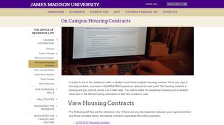 
                            3. On Campus Housing Contracts - James Madison University - Jmu Housing Portal