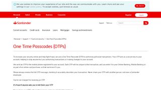 
                            6. One Time Passcodes (OTPs) | Santander UK - Verified By Visa Santander Portal