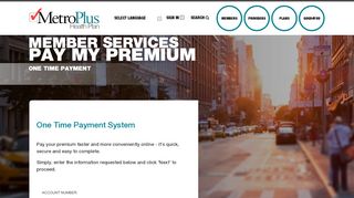 
                            5. One-Time Payment | Member | MetroPlus Health Plan - Metroplus Member Portal