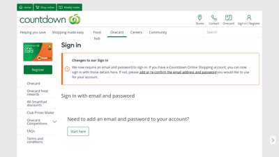 Onecard Sign In - use your email and password