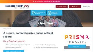 
                            4. OneChart - Palmetto Health-USC Medical Group - Palmetto Health Usc Orthopedic Center Patient Portal