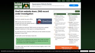 
                            3. OneCoin website down, DNS record under investigation - Onecoin Eu Portal