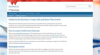 
OneDrive for Business | Office 365 | IT Services | University of ...  
