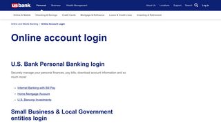 Online Account Login  U.S. Bank
