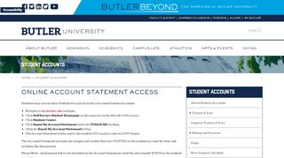 
                            3. Online Account Statement Access | Butler.edu - Butler University - My Butler Portal