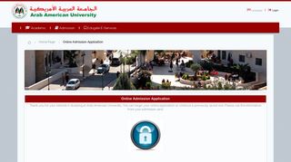Online Admission Application - Arab American University - Aauj Portal Login