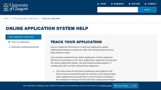 
                            4. Online application system help - Track your ... - University of Glasgow - Glasgow Application Portal