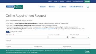 
                            3. Online Appointment Request | Froedtert & the Medical College ... - My Chart Portal Froedtert