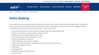 
                            3. Online Banking - American Southwest Credit Union - South West Slopes Credit Union Online Banking Portal Page