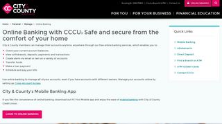 
Online Banking - CCCU - City & County Credit Union  
