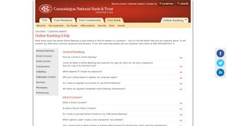 
Online Banking FAQs - Canandaigua National Bank & Trust  
