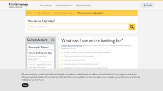 
Online banking | Help & Support - ThinkMoney  
