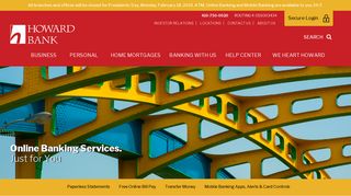 
Online Banking Services | Howard Bank  
