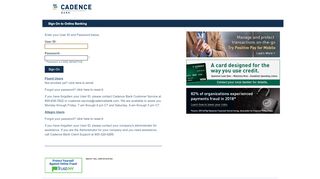 
                            1. Online Banking Sign On - Cadence Bank Allegro Portal