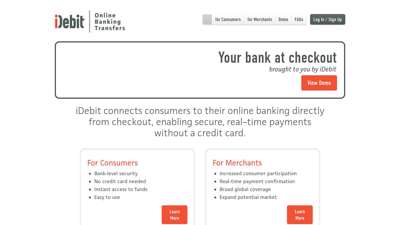 
                            5. Online Banking Transfers - iDebit Payments