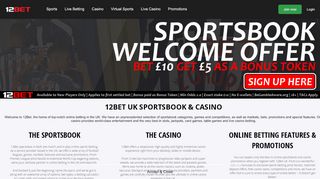 
                            1. Online Betting: UK Sportsbook & Casino Online 12Bet UK