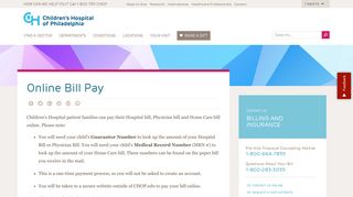 
                            9. Online Bill Pay | Children's Hospital of Philadelphia - CHoP - Du Online Payment Without Portal