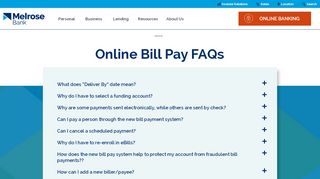 
                            7. Online Bill Pay FAQs | Melrose Bank - Melrose Cooperative Bank Portal