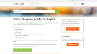 
                            3. Online bill payment with My CenturyLink | CenturyLink - Qwest Internet Account Portal