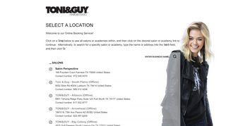 
                            8. Online Booking - Select a Location - mylocalsalon - Toni And Guy Login