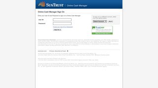 
Online Cash Manager Sign On - SunTrust Bank
