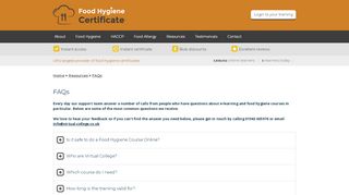 
                            5. Online Courses & Training FAQs | Food Hygiene Certificate - Www Vctms Co Uk Login