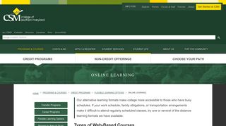 
                            4. Online & Distance Learning - College of Southern Maryland - Csmd Blackboard Portal