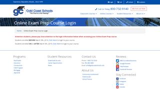 
                            2. Online Exam Prep Course Login - Gold Coast Schools - Gold Coast Schools Portal
