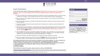 
                            3. (Online Financial Aid) Student Log In - Taylor University - Mytaylor Portal
