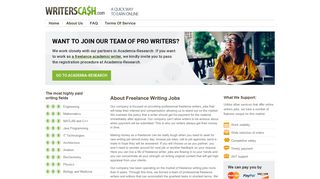 
                            2. Online Freelance Writing Jobs, Hire Remote Writers in ... - Writers Cash Sign Up