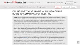 
                            6. Online investment in mutual funds - Reliance Mutual Fund - Reliance Money Manager Fund Portal