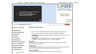 
Online Learning - Start Class - Lanier Technical College
