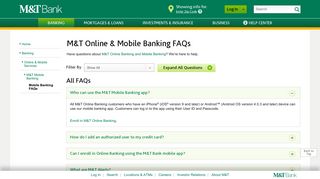 Online & Mobile Banking FAQs | M&T Bank - S And T Bank Online Portal