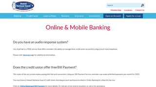 
                            2. Online & Mobile Banking - Hawaii National Guard Credit Union