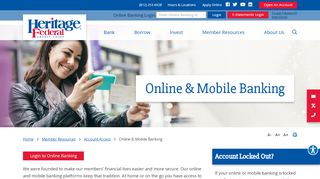 Online & Mobile Banking - Heritage Federal Credit Union