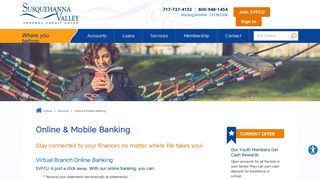 
                            7. Online & Mobile Banking | Susquehanna Valley Federal ... - Susquehanna Bank Online Banking Portal