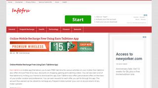 
Online Mobile Recharge Free Using Earn Talktime App - Infofru  
