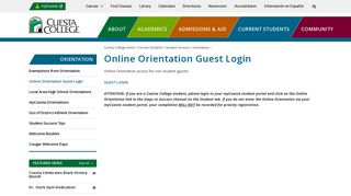 
                            2. Online Oriention Guest Login - Cuesta College - My Cuesta College Portal