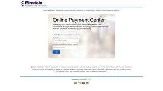 
                            3. Online Payment Center: My Payment Center - Einstein Online Portal