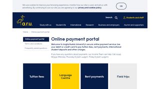 
                            4. Online payment portal - Anglia Ruskin University - Cambridge - Aru Accommodation Portal