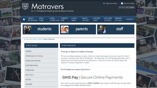 
                            8. Online Payments - Matravers School - Www Payyourschool Co Uk Portal