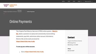 Online Payments  Virginia Tech Electric ... - vtes.vt.edu
