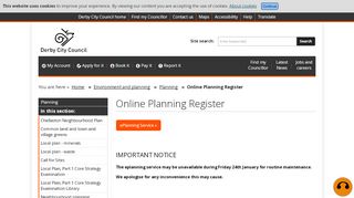 Online Planning Register | Derby City Council - Derby Planning Portal