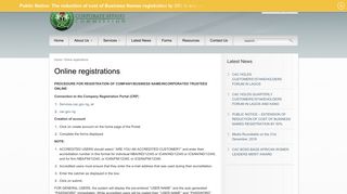 Online registrations - CORPORATE AFFAIRS COMMISSION - Services Cac Gov Ng Portal