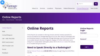 
                            5. Online Reports - Vantage - Vrads Portal