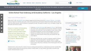 
                            7. Online School Year Underway at iQ Academy California – Los ... - Iq Academy Student Login